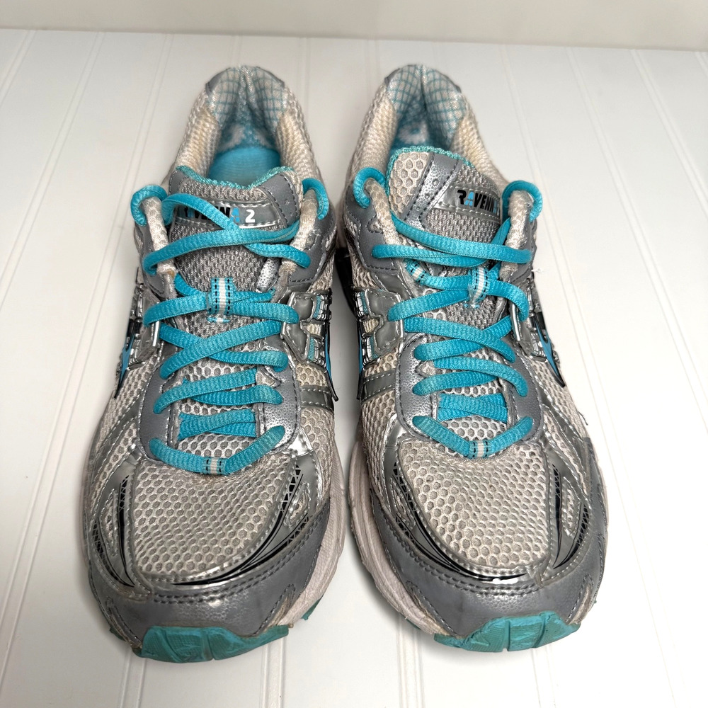 Brooks Women’s Ravenna 2 Running Shoes Size 8 Grey Teal Cross Training Athletic - Picture 2 of 8